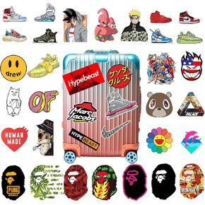 The Original Hypebeast Designer Laptop Stickers, 110pcs Personalize Fashion Laptop Graffi Stickers, Waterproof Logo Vinyl Decals for Laptop Water Bottle Car Helmet Skateboard Luggage Bike Bumper