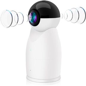 360° Panoramic 2K WiFi Security Camera with Dual Lens, 720° Full Coverage, Night Vision, Local & Cloud Storage, Wireless Indoor Camera for Home & Office, 2.4G WiFi Only (Android Supported)