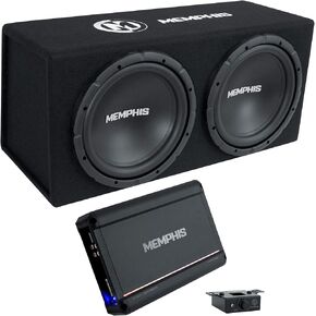 Memphis Audio SRXE212VP Dual 12" 1000w SRX Subwoofer Enclosure+Amplifier Package
