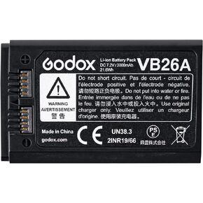 بطارية Godox V1 ، Godox VB26 Li-ion بطارية مع شاحن Godox VC26 لـ V1-S V1-C V1-N V1-F V1-O Flash in Kuwait