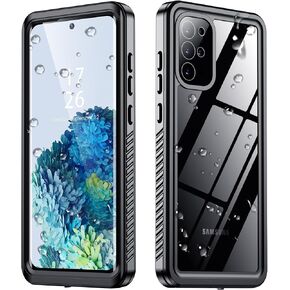 SPIDERCASE Designed for Samsung Galaxy S22 Case Waterproof,Built-in Screen Protector [12FT Military Shockproof] IP68 Underwater Full Heavy Duty Anti-Scratched Rugged Case for S22 6.1",Black