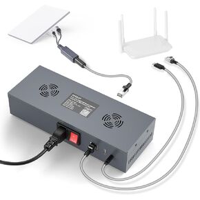 QUIDDITY Starlink Mini Poe Kit: 180W Gigabit Ethernet Surge & ESD Protection 12V Mini Starlink Adapter Splitter PoE Splitter + AC 110-260V to DC 48V 3A USB & Type-C Power Outputs for Starlink Mini
