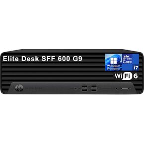 HP Elite Desk SFF 600 G9 Small Form Factor Desktop Computer, 13th Gen Intel 16-Core i7-13700 up to 5.1GHz, 64GB DDR5 RAM, 1TB PCIe SSD, DVDRW, WiFi 6, Bluetooth, Ethernet, Windows 11 Pro, AZ-XUT