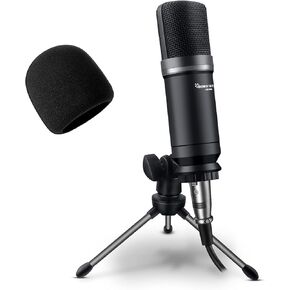 Podcast Studio Microphone Condenser Mic Podcast Equipment Bundle with 3.5mm Audio XLR Cable