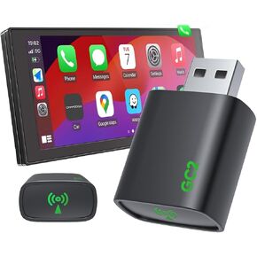Apple CarPlay Wireless Adapter, 2025 Upgraded Mini Bluetooth Car Play Dongle Converts Wired to Wireless CarPlay Adapter, Plug & Play for iPhone iOS 10+ & Cars 2016+, No Latency, USB Type-A