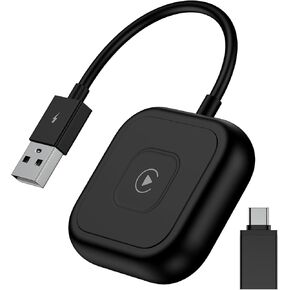 Wireless Carplay Adapter for iPhone 16/16 Pro/16 Pro Max/16 Plus/15/14/13, Carplay Wireless Adapter 2024 Converts Wired Carplay to Wireless Mini Car Play for Cars from 2016 & for iOS 10+ USB-A/Type-C