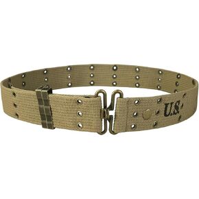VELVEBAG WW2 US Army M1936 Tactical Battle Belt M36 Pistol Belt 2" Khaki Army Belt Duty Belt Quick-Release L