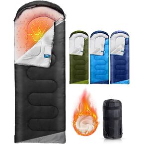 Rantizon Sleeping Bags for Adults Backpacking Lightweight Waterproof- Cold/Warm Weather Sleeping Bag for Mens Kids Boys Girls Camping Essentials Hiking Outdoor Travel Hunting with Compression Bags