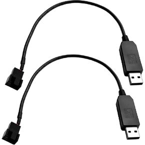 coolerguys USB A Male to 12V Step-up Adapter with 12-inch 3+1 Connector, 2-Pack