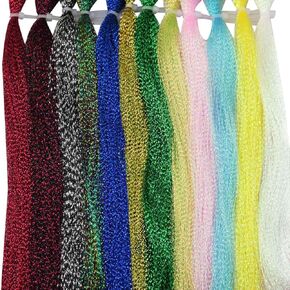 12PCS Lure Flashing Line Flashing Line Fly Tying Material Lua Colourful Spiral Flashing Line Plastic Fishing Set Lure Hook Tying Material