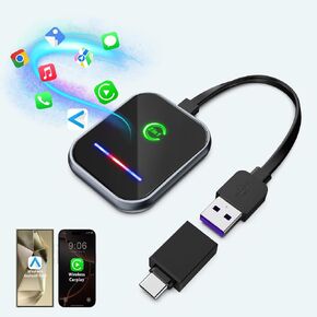 Wireless CarPlay Adapter and Wireless Android Auto 2024 for iPhone/Android, Easy to Upgrade Wired to Wireless Apple CarPlay Adapter, 5Ghz WiFi,Plug and Play Carplay Fit for Cars from 2016, Type-C/USB