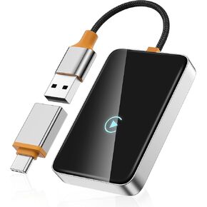 محول carplay اللاسلكي ، سهلة الإعداد متعدد مستخدم اتصال USB & Type-C ، محول لاسلكي Carplay ، اتصال سريع ومستقر دون تأخير 5.8 جيجا هرتز WiFi Bluetooth محول الفيديو