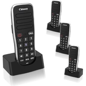Rechargeable Intercoms Wireless for Home 5280 Feet Range 10 Channel, Handheld Wireless Intercom System for Home Business Office, Room to Room Communication System Expandable (4 Packs, Black)