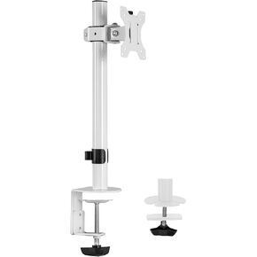 VIVO Single 13 to 38 inch LCD Monitor Heavy Duty Desk Mount Stand, Holds 1 Standard to Ultrawide Screen up to 38 inches, White, STAND-V001CW