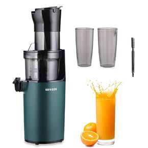 Compact Slow Masticating Juicer -Juicer Machines Up to 92% Juice Yield 3.1"" Wide Chute for High Nutrient Fruits Vegetables,Cold Press Juicer Easy Clean with Brush Pulp Measuring Cup Reverse