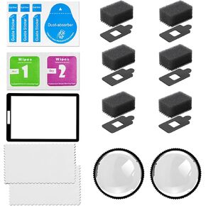 Tempered Glass Screen Protector for Insta360 X4 with Lens Guard and Foam Wind Muffler for Noise Reduction