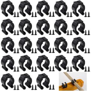 Black Clips Billiards Cue Clip Holders Fishing Pole Rod Holder Clips Snooker Cue Locating Clips for Fishing Rod Billiards Cue Snooker Cue (12, Black)