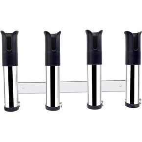 4 Pole Fishing Rod Holder, 4 in 1 Tube Fishing Rod Rack, 316 Stainless Steel Side Mounted Rod Holder Bracket, Adjustable Fishing Rod Pod, 4 Tube Links Fishing Pole Holder for Boat Yacht (6576S4-B)…