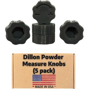 Dillon Powder Measure Knobs – Compatible with Dillon RL550, XL650, XL750, Super 1050 - Fits 1/4″ Bolt - Snaps onto 7/16" Head - Easy Installation - Rounded Edges for Easy Grip (Gunmetal Gray)