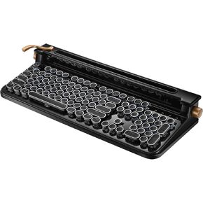 FINEDAY Keyboard 2.0 Plus, 2.4G, Full 104 Keys with Bluetooth & USB up to 5 Devices, 5000mAh Battery, Blue Switch, Retro Wireless Mechanical Keyboard, Typewriter Designed, for Desktop PC/Mac/Phone