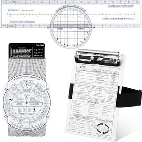 Aviation Pilot Tools Kit E6b Flight Computer Calculator Aviation Aluminum Kneeboard with Elastic Knee Board Strap and Pen Essential Pilot Accessories Gifts