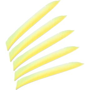 PATIKIL Arrows Vanes, 50 Pack 11 Inch Turkey Feather Arrow Fletching Archery Arrow Feather Right Wing Shield Fletch for DIY Target Shooting, Yellow