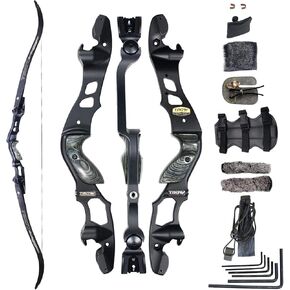 TBOW 62" ILF Recurve Bow with Gordon Limbs 30-60Lbs for Adult Archery Competition Athletic Right Hand (35Lbs)