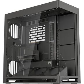 HAVN HS 420 Dual-Chamber Mid Tower PC Case ATX Black | Hybrid Design, 11x 140mm Fan Slots & 3X 420mm Radiator Support, SimpliCable Cable Management, Tempered Glass, PWM Fan Hub