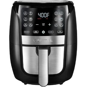 Gourmia Air Fryer Oven Digital Display 6 Quart Large AirFryer Cooker 12 Touch Cooking Presets, XL Air Fryer Basket 1500w Power Multifunction Stainless Steel FRY FORCE 360° (6 QT)