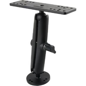 Marine-Grade Metal Fish Finder Mount for Boat with B Size Ball 1"/25mm, 5.91" Arm and Universal Fish Finder Mounting Plate, Drilled Base, Compatible with Garmin, Lowrance, Humminbird and More