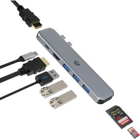 USB C Hub, TOTU multiport Docking Station with Dual 4K HDMI, 100W PD, SD/microSD, RJ45 Ethernet and 3 USB 3.0 Ports for USB C laptops and Other USB C Devices