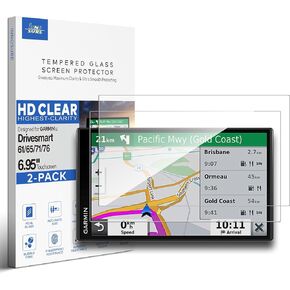[2 pack] بالنسبة إلى Garmin drivesmart 61 65 71 76 حامي الشاشة الزجاجية المقسى 6.95 "/7" مضاد للشاشة تعمل باللمس (HD Clear)