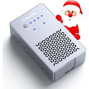 M.2 NVME Cloner Dual-Bay Offline Clone Tool Free, CR402 10Gbps Metal Sheel NVME Duplicator with Cooling Fan, NVME SSD Cloner for NVME PCIe Size 2230/2242/2260/2280(8TB Capacity)