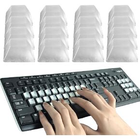 Raised Keyboard Sticker for Nail Art Adhesive Silicone Keycap Pad for Long Nails Suitable for Square Laptop Keyboard, Mice and Calculator Keycap Device (Square, 80 PCS)