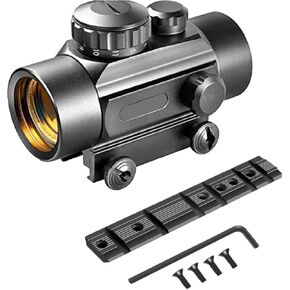 GOTICAL Ruger 10/22 and 3/8" Tactical 4x32 Compact Scope Rangefinder - Reticle Hunting Riflescopes Hair Reticle and Ruger 10/22 Weaver and 3/8" Predrilled (Combo of 2) (Rail & Red/Green Dot Sight)