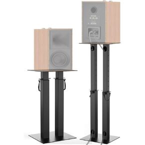 Universal Speaker Stand Pair Double Tubes Heavy Duty Bookshelf Speaker Stands Support 110lbs Adjustable Floor Speaker Stand with Non-Slip EVA for Home Theater