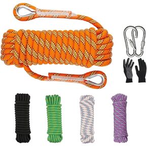 8mm Static Climbing Rope - Heavy Duty Climbing Rope for Rock Climbing, Tree Climbing Gear, Arborist Rope, and Camping Rope, High-Tensile Strength - 10m (32ft), 20m (64ft), 30m (96ft) - Orange