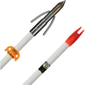 AMS Bowfishing Fiberglass Arrow-White w/Chaos FX Point & AMS EverGlide Safety Slide