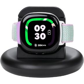 Charger Compatible with Google Fitbit Ace LTE, Anti-Slip Charging Stand Dock with 4.4Ft USB Cable Cord for Fitbit Ace LTE Smartwatch for Kids (Black)