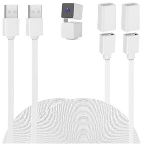 UYODM 2Pack 10Ft/3M USB Extension Cable Compatible with WYZE Cam V3/V2/V4,Wyze Cam OG, WYZE Cam Pan V3/V3 Pro/ V2, IPX7 Waterproof Extension Charging Cable Power Your WYZE Cam Continuously - White