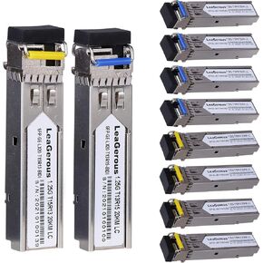 5 Pairs BIDI SFP Network Transceiver Module, 1.25 Gigabit Single Mode LC 1000BASE-LX Single Fiber Interface SFP 20km