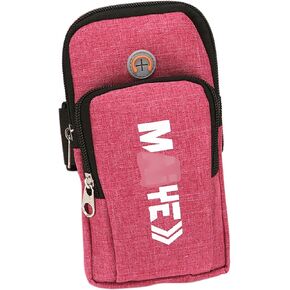 2 Pockets Cell Phone Armband, 7 Inch x 4.2 Inch Enlarge Phone Bag Phone for Running, Footing, Sports and Mountaineering (red)