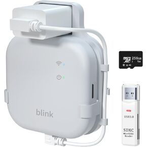 256GB Micro SD Card for Local Video Storage & Outlet Wall Mount for All-New Blink Sync Module XR with Reader, Short Cable Save Space, Mount Bracket for Blink Outdoor Indoor Security System