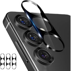 imluckies 3 Packs for 6.2" Samsung Galaxy S25 Camera Lens Protector Tempered Glass, 9H Anti-Scratch & HD Clear, Easy to Install Case-Friendly for S 25 [Not for S25+], Black