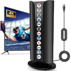 2025 Upgraded TV Antenna Indoor Outdoor,Long Range Reception TV Antenna for Smart TV,Digital TV Antenna Supports 4k,1080p for Smart TV Local Channels,32.5ft Thick Coax Cable