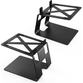 Desktop Speaker Stands with Vibration Absorption Pads, Metal Bookshelf Speaker Stands Pair,Studio Monitor Stand,Speaker Riser for Most Small & Medium Bookshelf Speakers,Computer Speakers,Black
