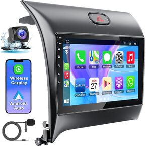 4G+64G Android Car Radio for 2013-2018 KIA Forte K3 Cerato, 9 Inch Android 12 Touch Screen Stereo with Wireless CarPlay, Android Auto, GPS Navi, 5G WiFi, Bluetooth 5.2, HD Rear Camera, SWC, FM Radio
