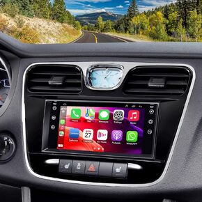 Car Radio Stereo for Chrysler 200 2011 2012 2013 2014, 4GB RAM + 64GB ROM 7" HD Touchscreen Car Stereo – Android 12, Wireless CarPlay & Android Auto, GPS & Bluetooth, Back-up Camera, FM Radio
