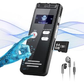 10GB Magnetic Voice Activated Recorder - Mulukusion Recording Device MP3 Records with 70 Hours Battery Time, USB-C Recording Device for Interviews, Work, Meetings, Interviews