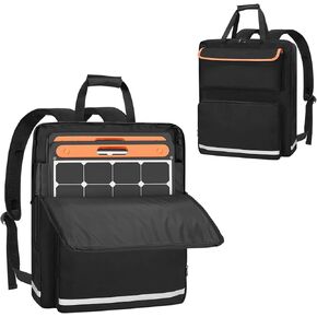 ORKELS Solar Panel Storage Bag for 2 Solar Panels, Travel Solar Panel Backpack Compatible with Jackery SolarSaga 100W 100X 200W, Double-Layer Solar Panel Carrier with Multi Pockets (Backpack)